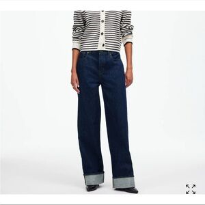 Wide-Leg Blue Denim Jeans